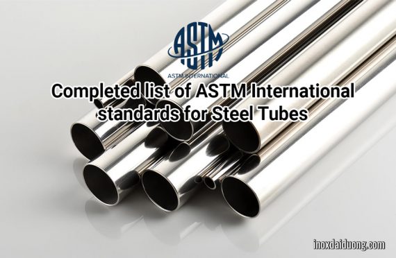 Completed list of ASTM International standards for Steel Tubes