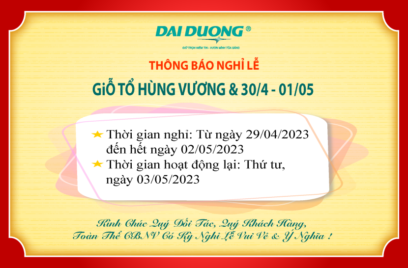 thông báo nghỉ lễ 30/04