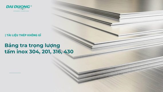 Bảng giá trọng lượng tấm inox 304, 201