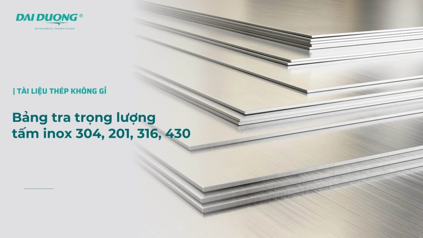 Bảng giá trọng lượng tấm inox 304, 201