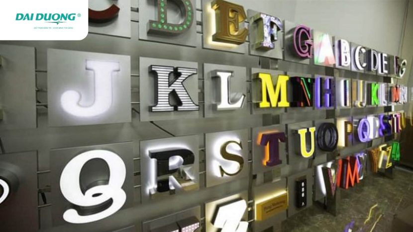 Chữ inox sơn tĩnh điện, ứng dụng làm biển quảng cáo, tên công ty