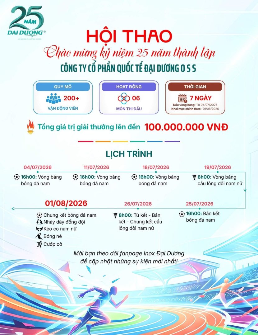 Hội Thao Chào Mừng Kỷ Niệm 25 Năm Thành Lập Đại Dương (06/09/2001 – 06/09/2026)